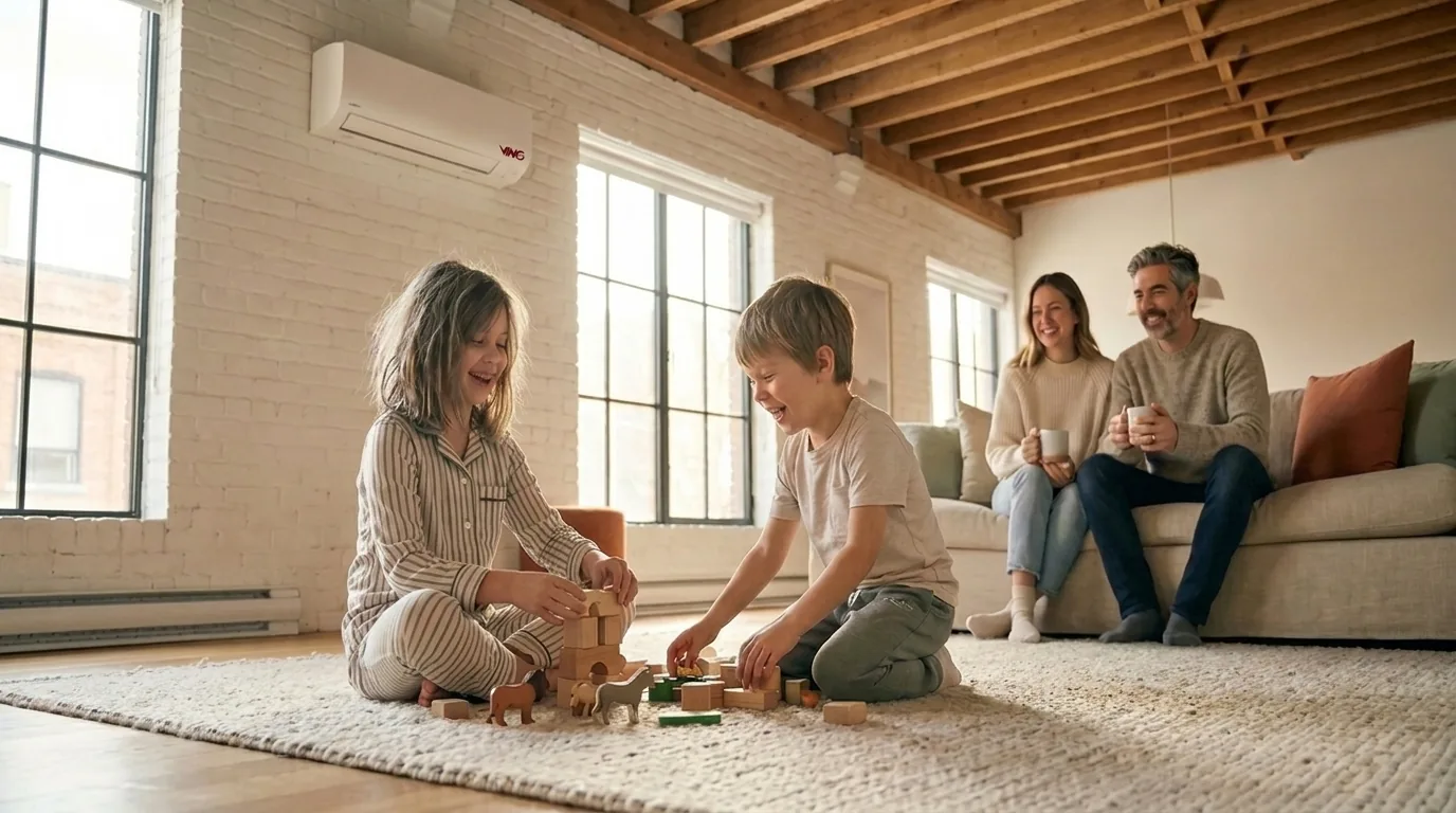 The Tremblay family — weekend morning at home together