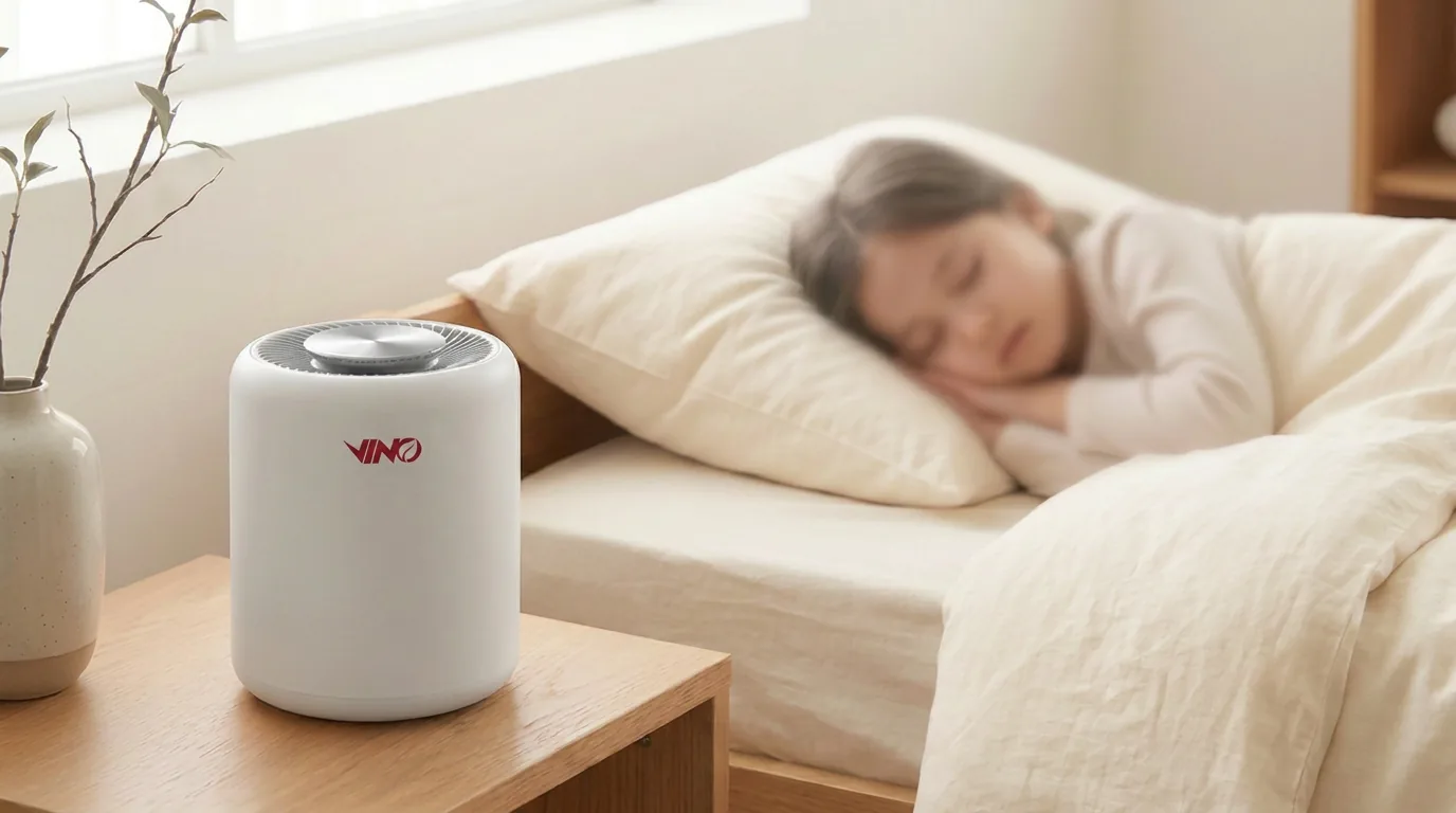 VINOTECH air purifier in a sunlit children's bedroom